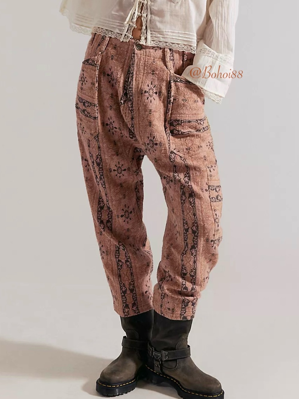NEW Free People Bay To Breakers Jacquard Pants - Picture 2 of 7